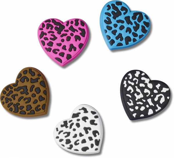 Leopard Animal Print Heart 5 Pack