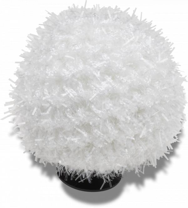 White Metallic Puff Ball