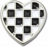 Silver Checkerboard Heart